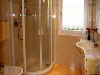 2. bathroom: Shower with washbasin and toilet